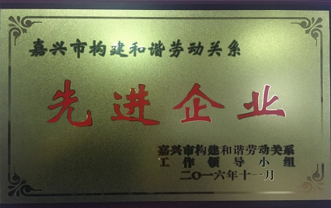 公司喜獲“嘉興市和諧勞動關(guān)系先進企業(yè)”榮譽